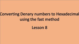 Converting Denary to Hexadecimal Fast Method [upl. by Hank]