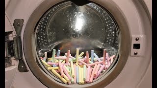 Experiment  a Pile of Chalk  in a Washing Machine [upl. by Ahsenor]