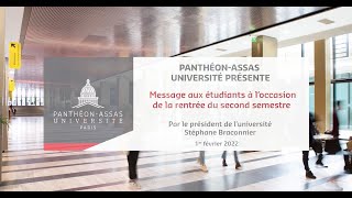 AssasWebTV  Message du président Braconnier aux étudiants de luniversité février 2022 [upl. by Notreb]