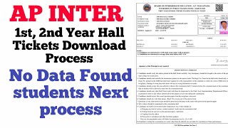 ap inter hall ticket 2021  No Data found process [upl. by Jessee]