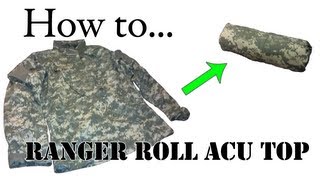 Army Packing Hack How to Ranger Roll Your ACU Jacket  Folding Uniform for Basic Training [upl. by Tonina914]