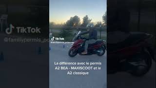 PERMIS MOTO  Différence lors de lépreuve du permis A2 Maxi scoot [upl. by Hanus]