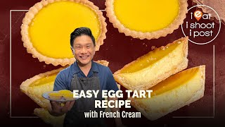 Easy Egg Tart Recipe  with French Cream [upl. by Olga]