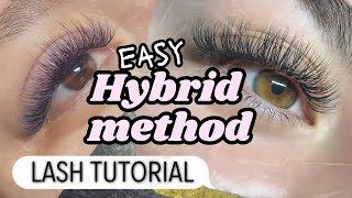 Easy hybrid lash method  lash extension tutorial [upl. by Hanzelin]