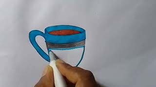 cup draw How to draw a Easy Cup Drawing very easy [upl. by Ryann]