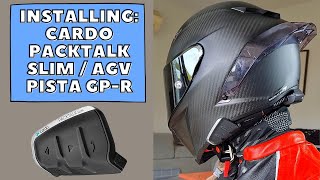 HOW TO INSTALLING THE CARDO PACKTALKSLIM ON AGV PISTA GPR HELMET  Amelia2Wheels [upl. by Daughtry]