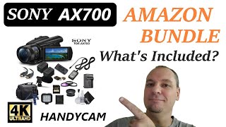 Sony AX700 4k Camcorder Advanced Bundle On Amazon  Whats Included In The Bundle [upl. by Heinrik484]