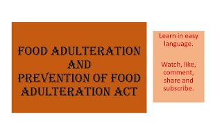 Food adulteration and Prevention of Food Adulteration act [upl. by Notsirb]