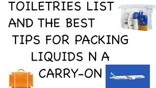 Toiletries List How To Pack Toiletries Best Toiletries for Carry On Luggage [upl. by Drucy]