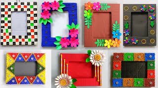 7 Easy and quick Photo frame Making ideas  Beautiful handmade Photo frames for Wall [upl. by Icul]