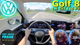 2024 VW Golf 8 Variant 15 TSI Facelift Manual 116 PS TOP SPEED AUTOBAHN DRIVE POV [upl. by Amaso]