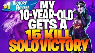 I Promised My Son The quotDark Bomberquot IF He Got A Solo Victory My 10YearOld Gets 15 Eliminations [upl. by Odraccir]