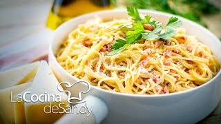 Espagueti Carbonara Pasta Receta Facil de una exquisita Salsa [upl. by Pearman923]