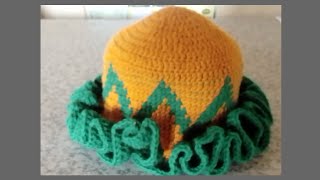 How to crochet a zig zag ruffle bucket hattutorial [upl. by Anelrahs983]