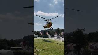 RTH Christoph 28 Abflug bei der Feuerwehr HildersMitte nach Einsatz [upl. by Mosier]