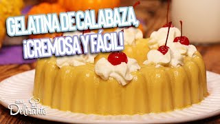 Cómo hacer Gelatina de leche condensada y frutas originales 🎃 CALABAZA [upl. by Ravel]