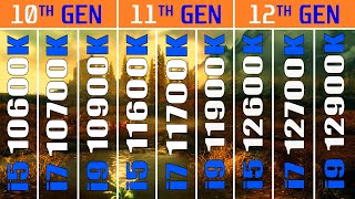 10600K vs 10700K vs 10900K vs 11600K vs 11700K vs 11900K vs 12600K vs 12700K vs 12900K [upl. by Ecylla]