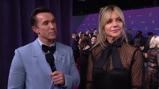 Rob McElhenney amp Kaitlin Olson Emmy Awards 2024 Red Carpet Interview  Emmy Awards [upl. by Eveam]