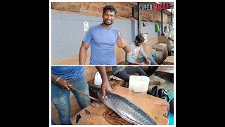 MANGALORE FISH MARKET  ANJAL FISH CUTTNG [upl. by Toole]