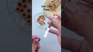 Hair Clips floral  diy handmade tutorial [upl. by Nawud]