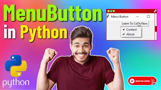 Python Tutorial Menu Button in Python Tkinter  Python Tkinter MenuButton in Python GUI [upl. by Nahsar]