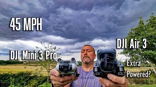 DJI Mini 3 Pro amp DJI Air 3 in 45 mph Winds  Actual Speed vs Specd Speed [upl. by Ailen]