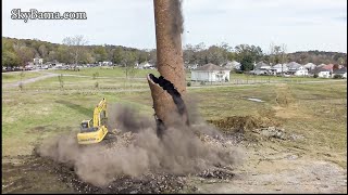 Pell City implodes historic Avondale Mills smokestack [upl. by Khan551]