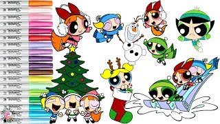 Powerpuff Girls Coloring Book Compilation Winter Christmas Coloring Book PPG  SPRiNKLED DONUTS [upl. by Victorie911]