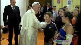 Tears and emotion from students after popes visit to a school in Romes periphery [upl. by Airtina58]