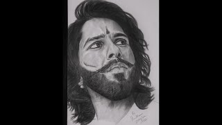 Shahid Kapoor Sketch as Maharawal Ratan Singh  Padmaavat movie [upl. by Enttirb]