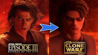 Anakin vs ObiWan Live Action vs Animated Clone Wars  SidebySide Comparison [upl. by Uda]