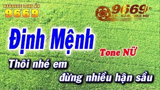 Karaoke Định Mệnh  Tone Nữ beat chuẩn  Nhạc sống LA STUDIO  Karaoke 9669 [upl. by Ynattirb]