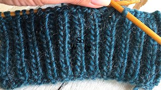 How to knit the Fishermans Rib using knit stitches only No purling Onerow repeat  So Woolly [upl. by Parhe]