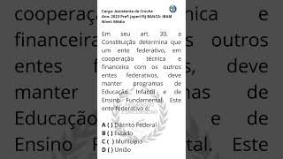 1 Banca IBAM  CF  QUESTÃO c GABARITO  Concurso PARACAMBI  RJ  2024  área Educação [upl. by Hepsoj294]