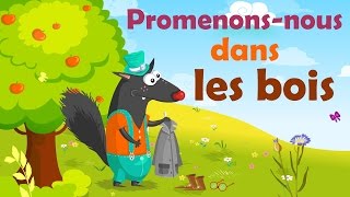 Promenonsnous dans les bois  Comptine avec gestes pour enfants et bébés avec les paroles [upl. by Kreiker]