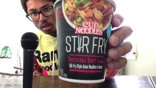 Nissin Cup Noodles Stir Fry Teriyaki Beef Flavor Review [upl. by Haduj694]