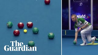 ‘That is ridiculous’ brilliant bowls shot lights up World Indoor Championships [upl. by Yrrab]