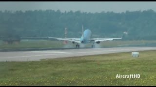 KLM Embraer ERJ 170 closeup touchdown amp Turkish Airlines A321 closeup takeoff  HD [upl. by Ecertap199]