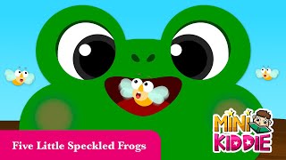 Five Little Speckled Frogs  Kids Songs with Lyrics  Best Nursery Rhymes  Mini Kiddie [upl. by Imtiaz]