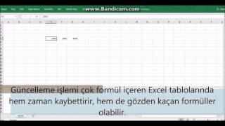 Excel Hesaplama Seçeneklerinin Otomatik Otomatik Olarak Ayarlanması [upl. by Llertnov]