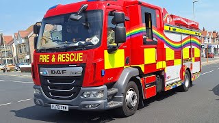 Lancashire fire and rescue service L31P1 bispham daf lf pump responding [upl. by Ecnal]