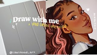 🍞iPad draw with me  ESR iPad cases unboxing [upl. by Eniad526]