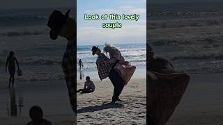 Lovely old couple dances around the beach 😍 only Rosarito July 7th 24 [upl. by Strepphon]