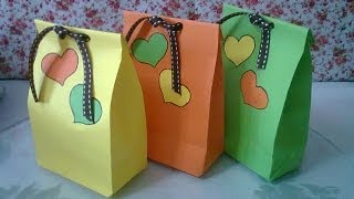 DIY 1  Cute Paper Bags For Gift ♥ [upl. by Eillil]