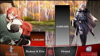 Rudeus amp Eris vs Orsted  Mushoku Tensei  Power Level [upl. by Baily523]