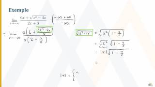 Évaluation de la limite dune forme indéterminée infiniinfini  Fonction racine carrée [upl. by Tala244]