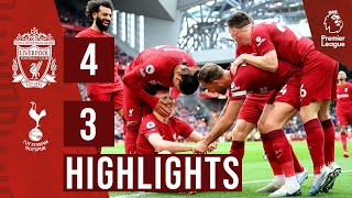 HIGHLIGHTS Liverpool 43 Tottenham Hotspur  Dramatic Jota winner [upl. by Airdnola]