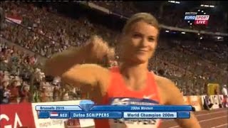 Dafne Schippers Beats Allyson Felix in Womens 200m 2212 at IAAF Brussels Diamond League BEL [upl. by Aneehsirk233]