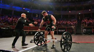 Pavlo passes out then smashes 185kg407lb Axle Press [upl. by Ysset]