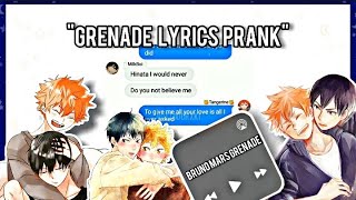 haikyuu text  lyric prank kagehina [upl. by Enytsirk475]